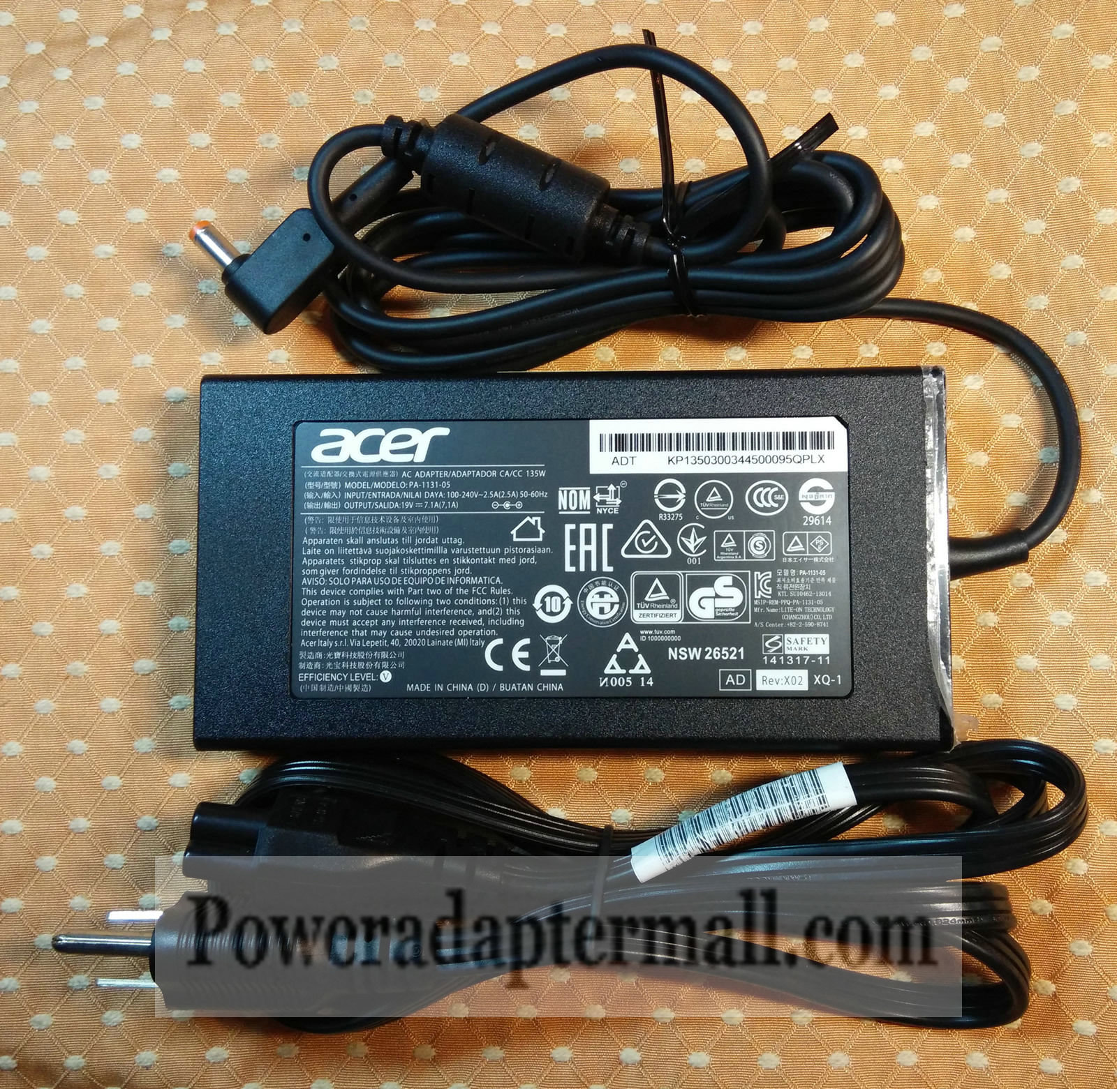 Original 19V 7.1A Acer Aspire V15 Nitro VN7-592G-79U AC Adapter